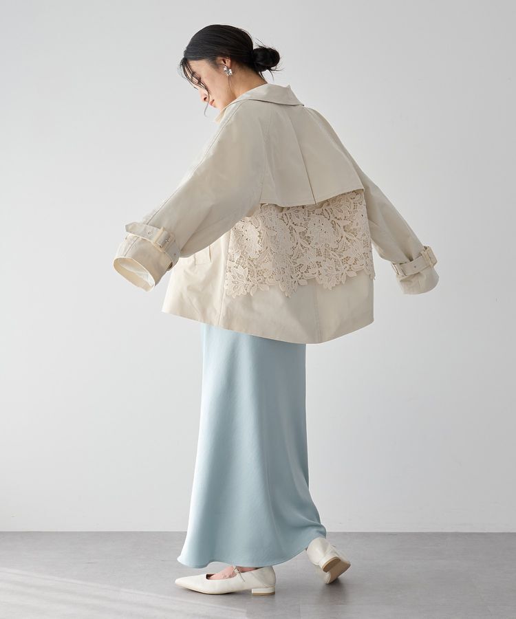 YECCA VECCA「レースMIXショートトレンチコート」|トレンチコート|