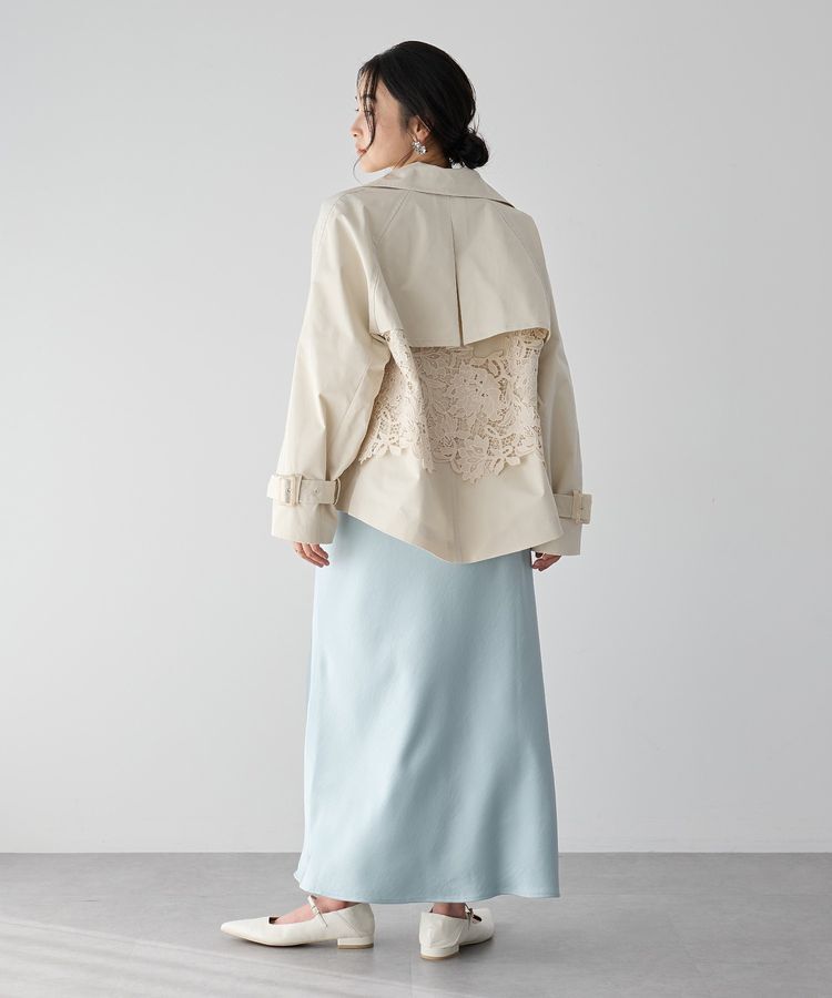 YECCA VECCA「レースMIXショートトレンチコート」|トレンチコート|