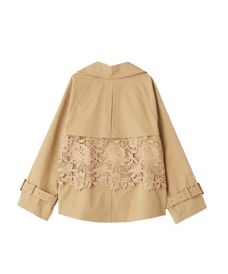 YECCA VECCA「レースMIXショートトレンチコート」|トレンチコート|