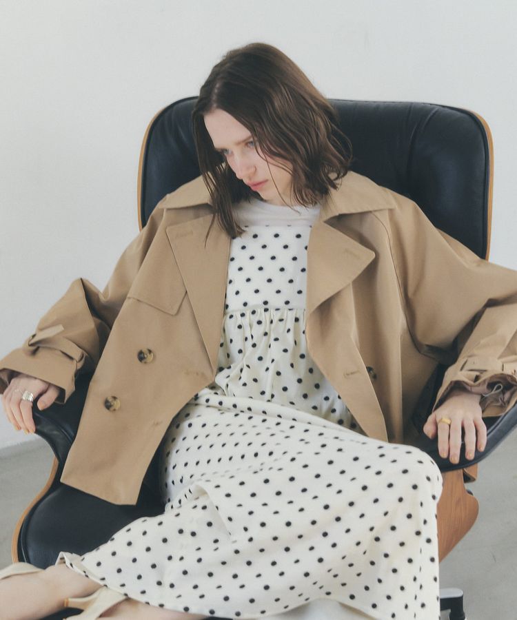 YECCA VECCA「レースMIXショートトレンチコート」|トレンチコート|