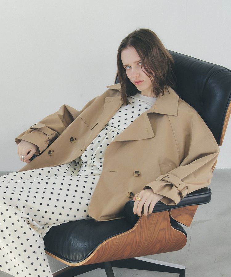 YECCA VECCA「レースMIXショートトレンチコート」|トレンチコート|