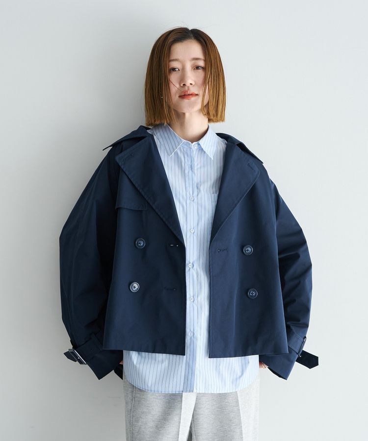 YECCA VECCA「レースMIXショートトレンチコート」|トレンチコート|Navy