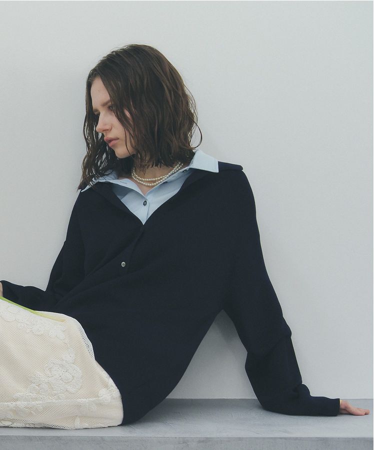 YECCA VECCA「2wayレイヤード風ポロニット」|ニット・セーター|