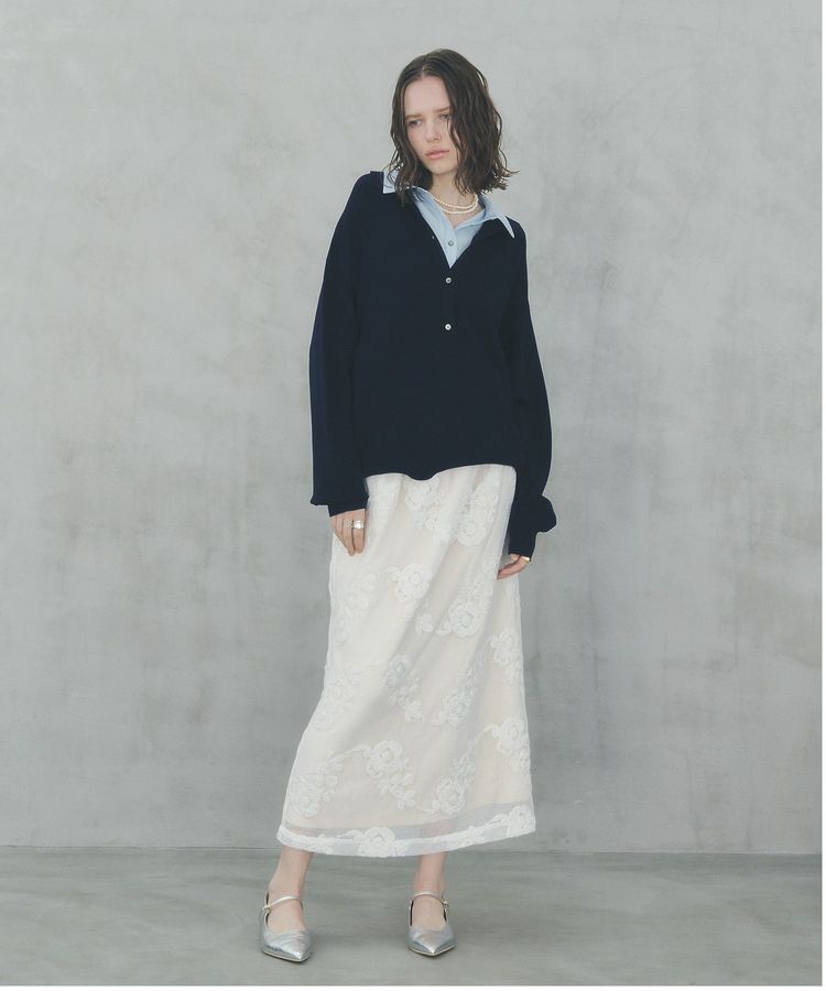 YECCA VECCA「2wayレイヤード風ポロニット」|ニット・セーター|