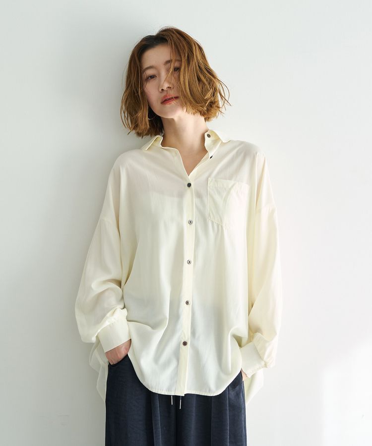 YECCA VECCA「バックギャザーロングシャツ」|シャツ・ブラウス|