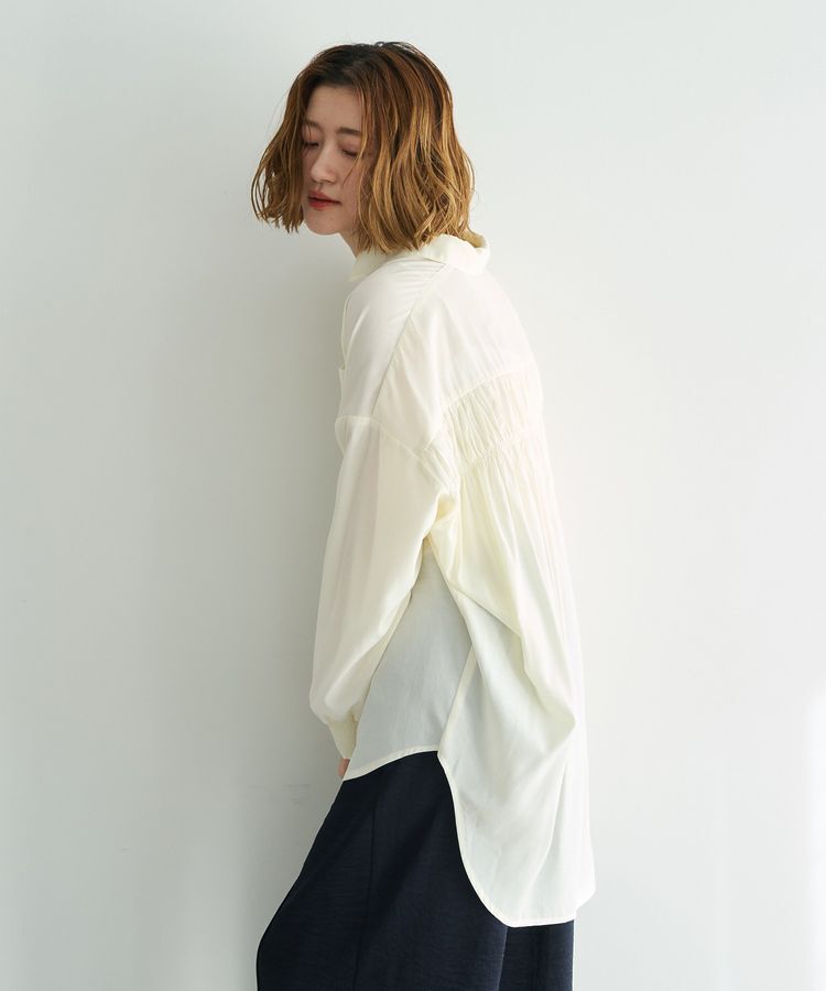 YECCA VECCA「バックギャザーロングシャツ」|シャツ・ブラウス|