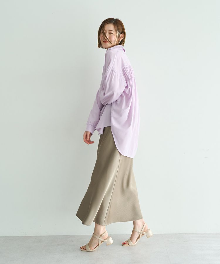 YECCA VECCA「バックギャザーロングシャツ」|シャツ・ブラウス|