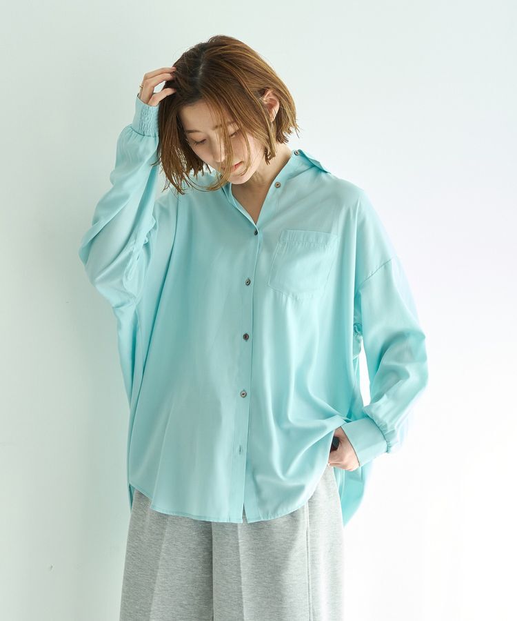 YECCA VECCA「バックギャザーロングシャツ」|シャツ・ブラウス|