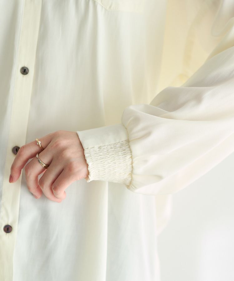 YECCA VECCA「バックギャザーロングシャツ」|シャツ・ブラウス|