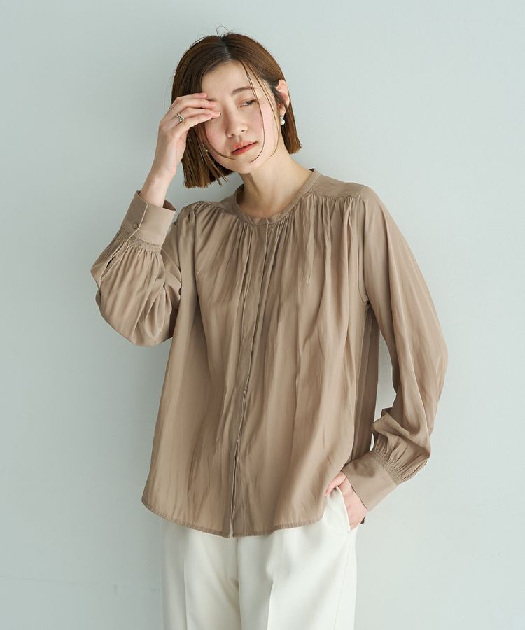 YECCA VECCA「ギャザーブラウス」|シャツ・ブラウス|Beige