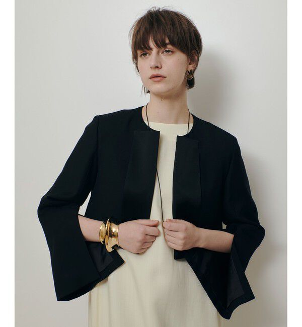 allureville「ノーカラーボレロジャケット」|ノーカラージャケット|