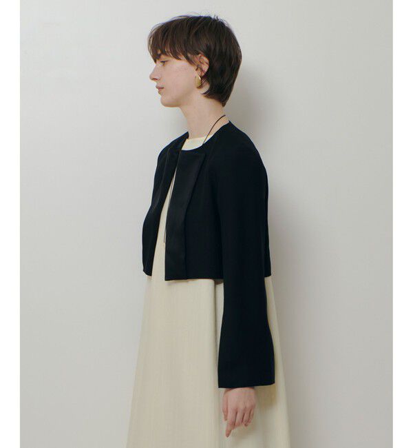 allureville「ノーカラーボレロジャケット」|ノーカラージャケット|