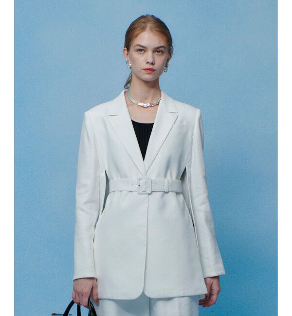 LOULOU WILLOUGHBY「【LOULOU WILLOUGHBY】NALYA リネンストレッチベルトジャケット」|テーラードジャケット|