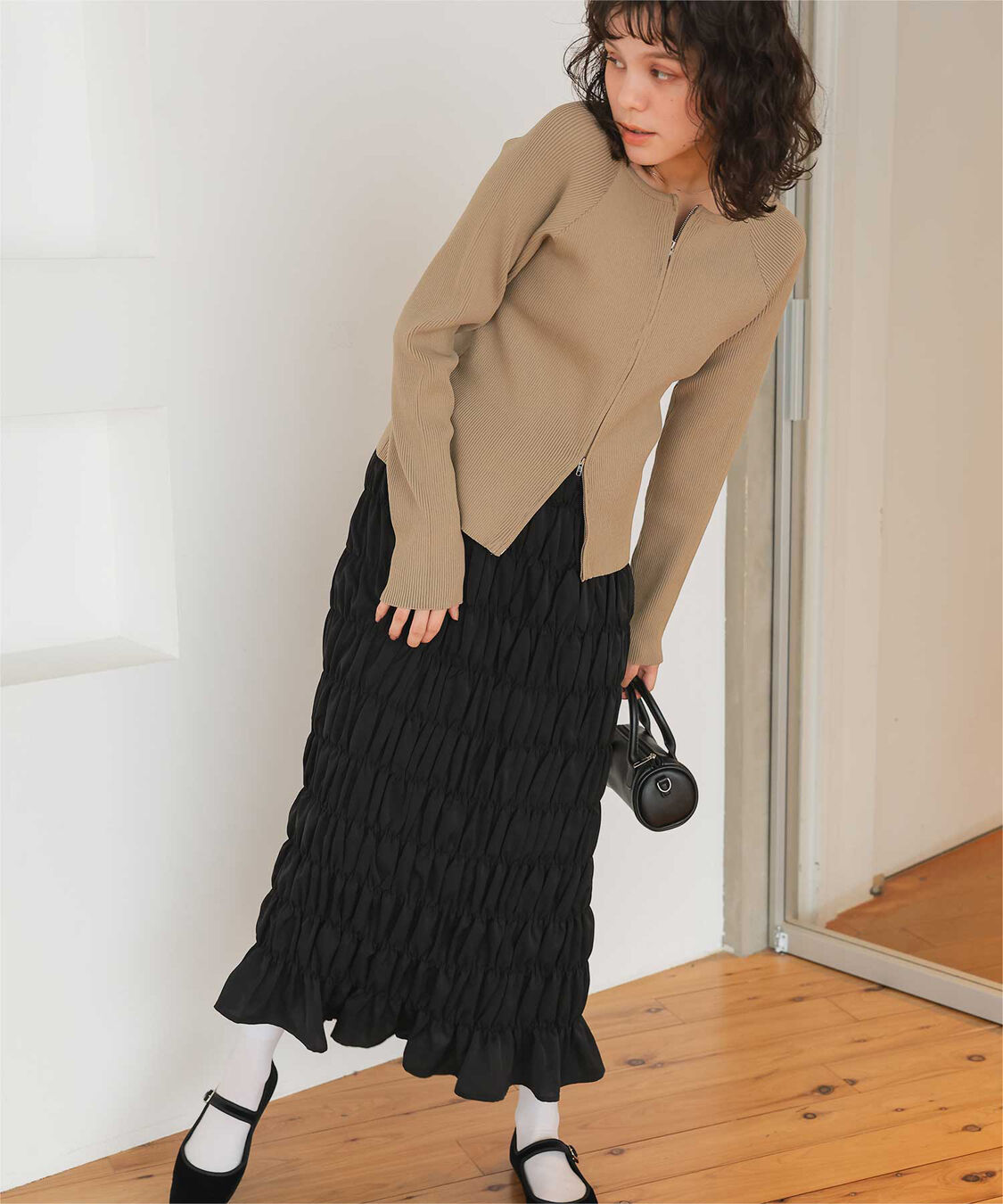 titivate「シャーリングIラインスカート」|スカート|