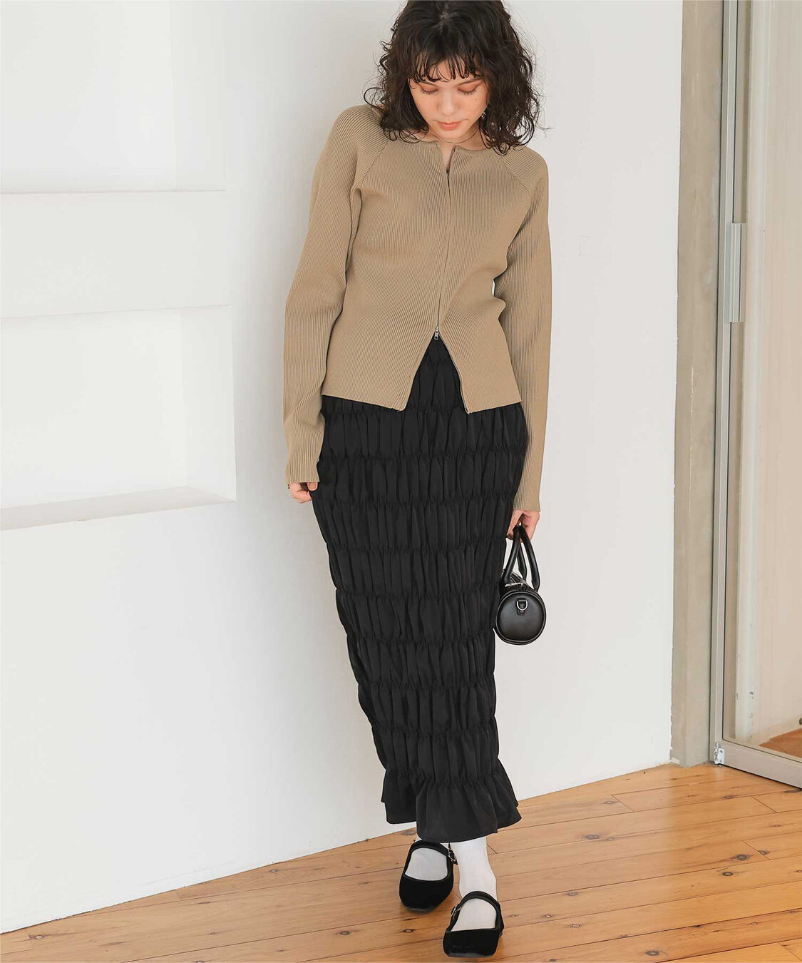 titivate「シャーリングIラインスカート」|スカート|