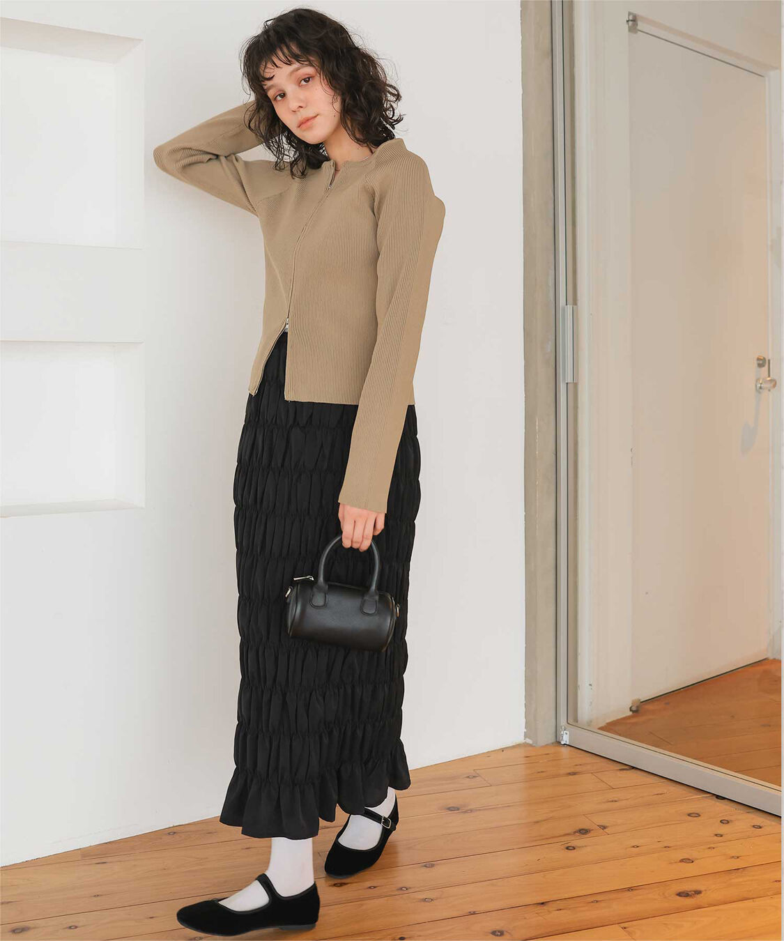 titivate「シャーリングIラインスカート」|スカート|