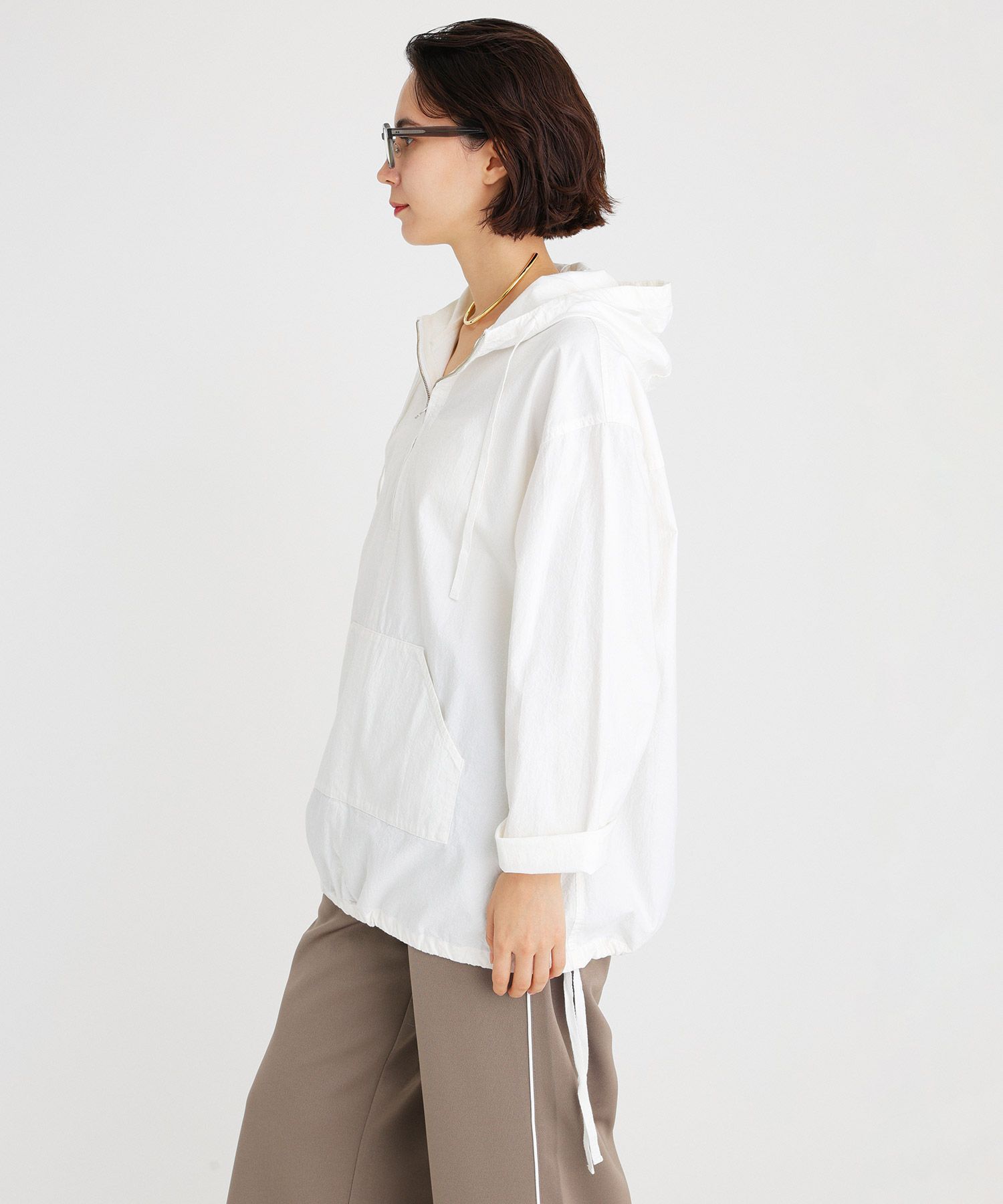 BABYLONE「フード付きシャツプルオーバー」|シャツ・ブラウス|