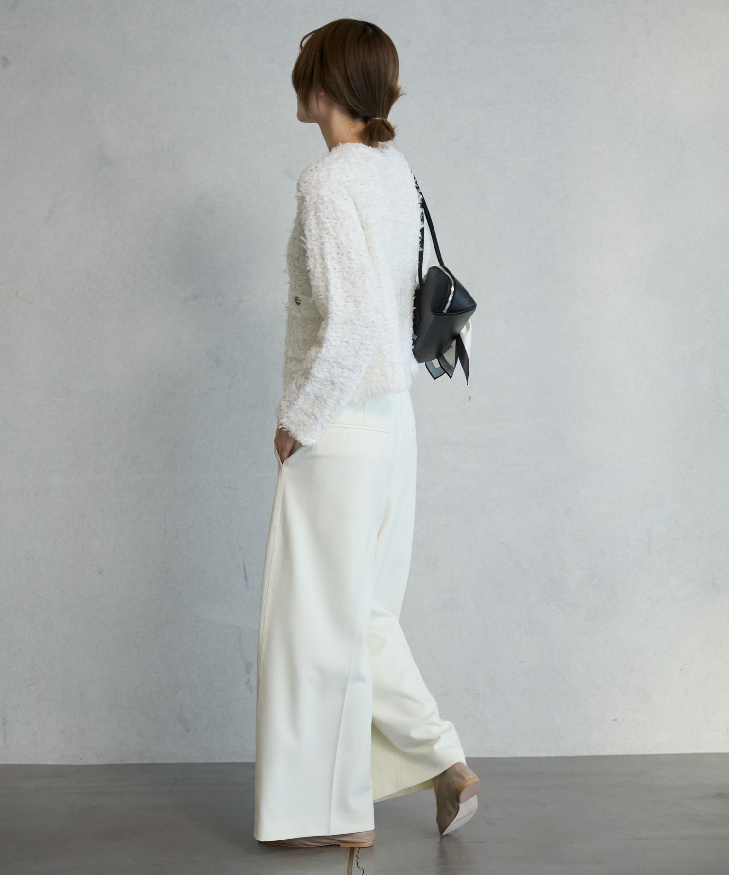 BABYLONE「ツイードニットジャケット」|ノーカラージャケット|