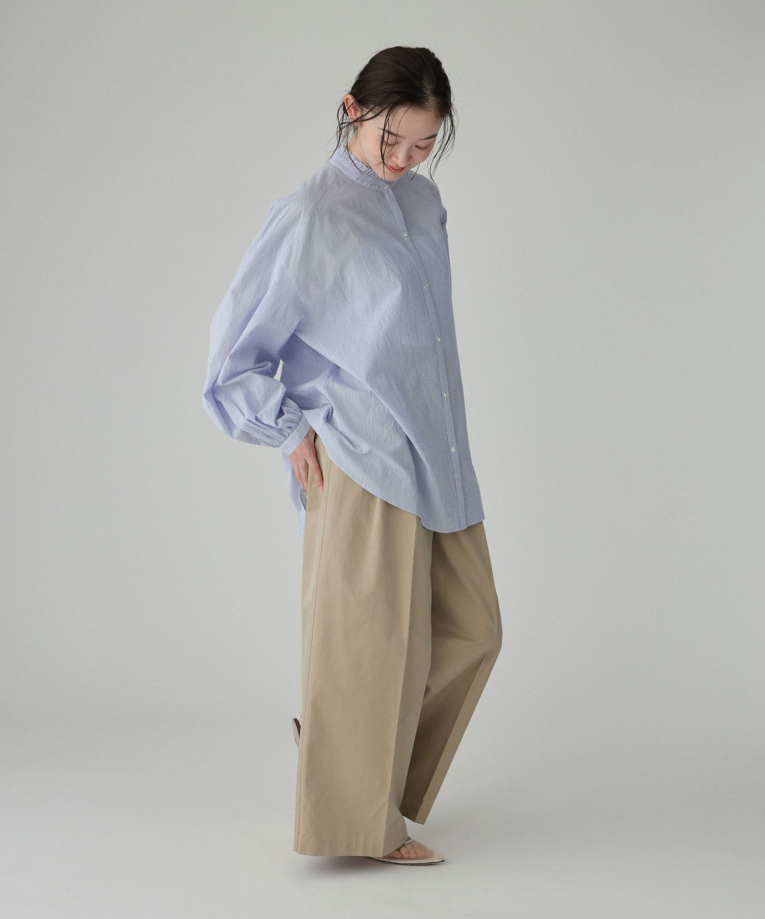 BABYLONE「コードレーンギャザーブラウス」|シャツ・ブラウス|