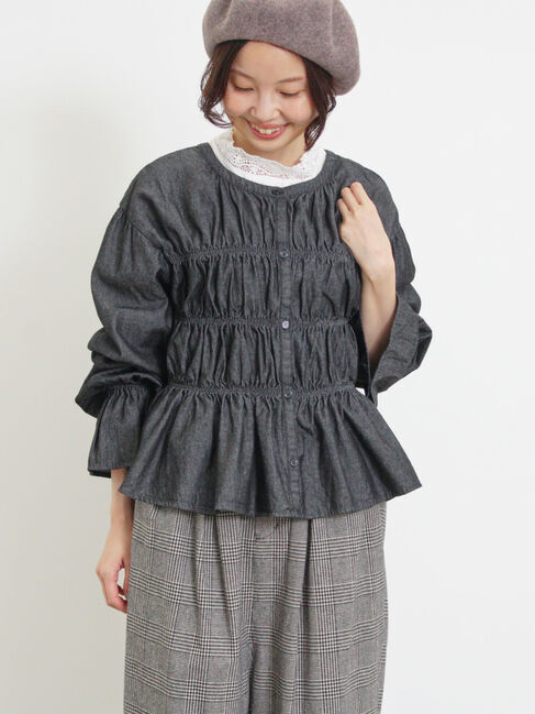 Samansa Mos2「デニム/ツイルシャーリングブラウス」|シャツ・ブラウス|