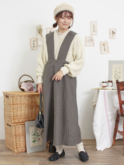 Samansa Mos2「ツイードライクジャンパースカート」|ワンピース|