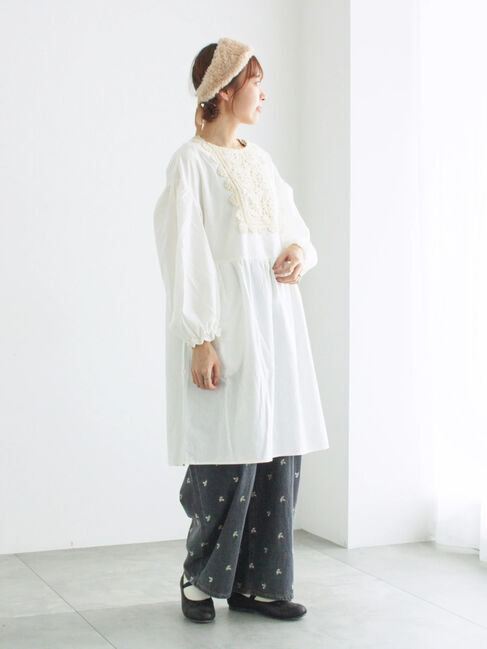 Samansa Mos2「【WEB限定】胸元レース貼りチュニック」|シャツ・ブラウス|