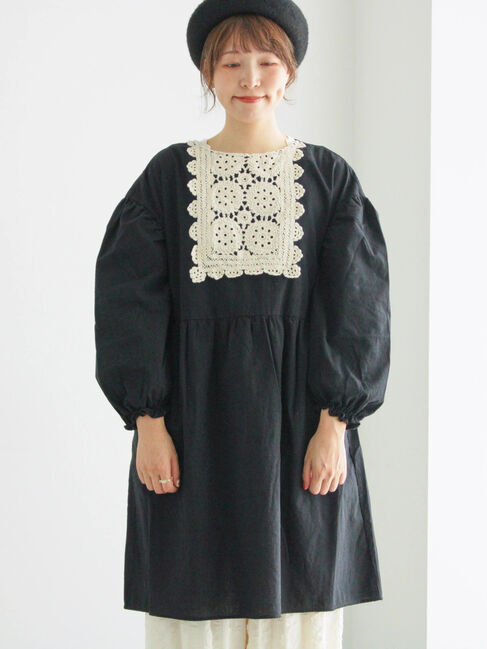 Samansa Mos2「【WEB限定】胸元レース貼りチュニック」|シャツ・ブラウス|