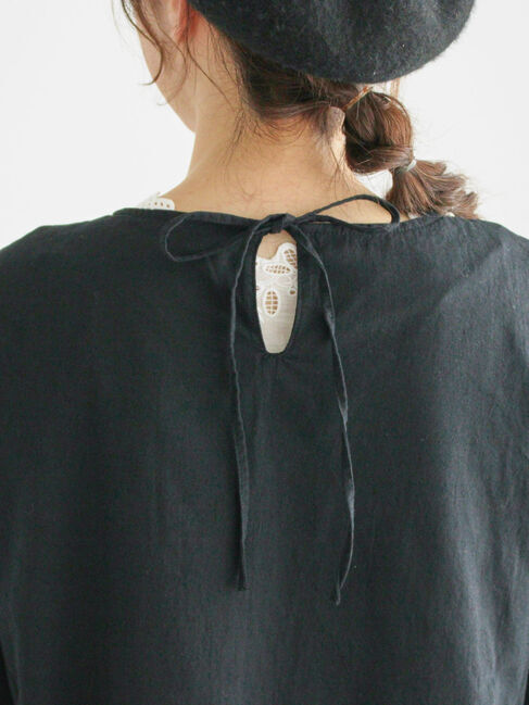 Samansa Mos2「【WEB限定】胸元レース貼りチュニック」|シャツ・ブラウス|