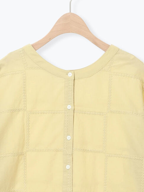 Samansa Mos2「スクエア刺繍バンドカラーブラウス」|シャツ・ブラウス|