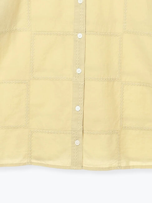 Samansa Mos2「スクエア刺繍バンドカラーブラウス」|シャツ・ブラウス|