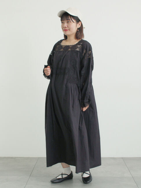 Samansa Mos2「ローズ柄レーススクエアネックワンピース」|ワンピース|