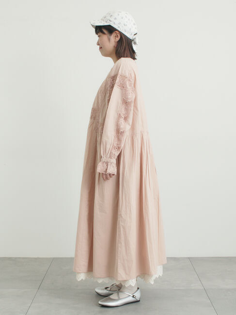 Samansa Mos2「ローズ柄レーススクエアネックワンピース」|ワンピース|