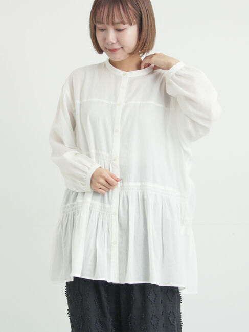 Samansa Mos2「2WAYシアーティアードチュニック」|シャツ・ブラウス|