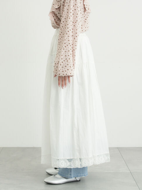 Samansa Mos2「ローズ柄レースギャザースカート」|スカート|