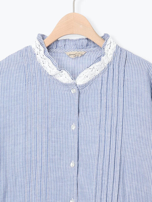 Samansa Mos2「襟フリルレース重ねブラウス」|シャツ・ブラウス|