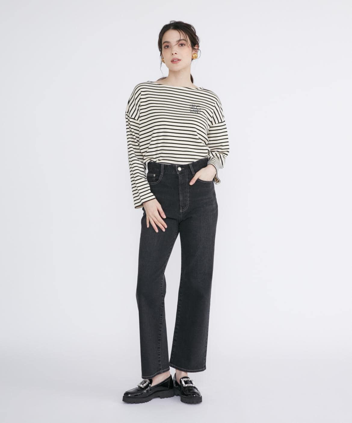 Maglie le cassetto「《大きいサイズ》ハイウエストセミワイドジーンズ《Maglie Jeans》」|デニム|