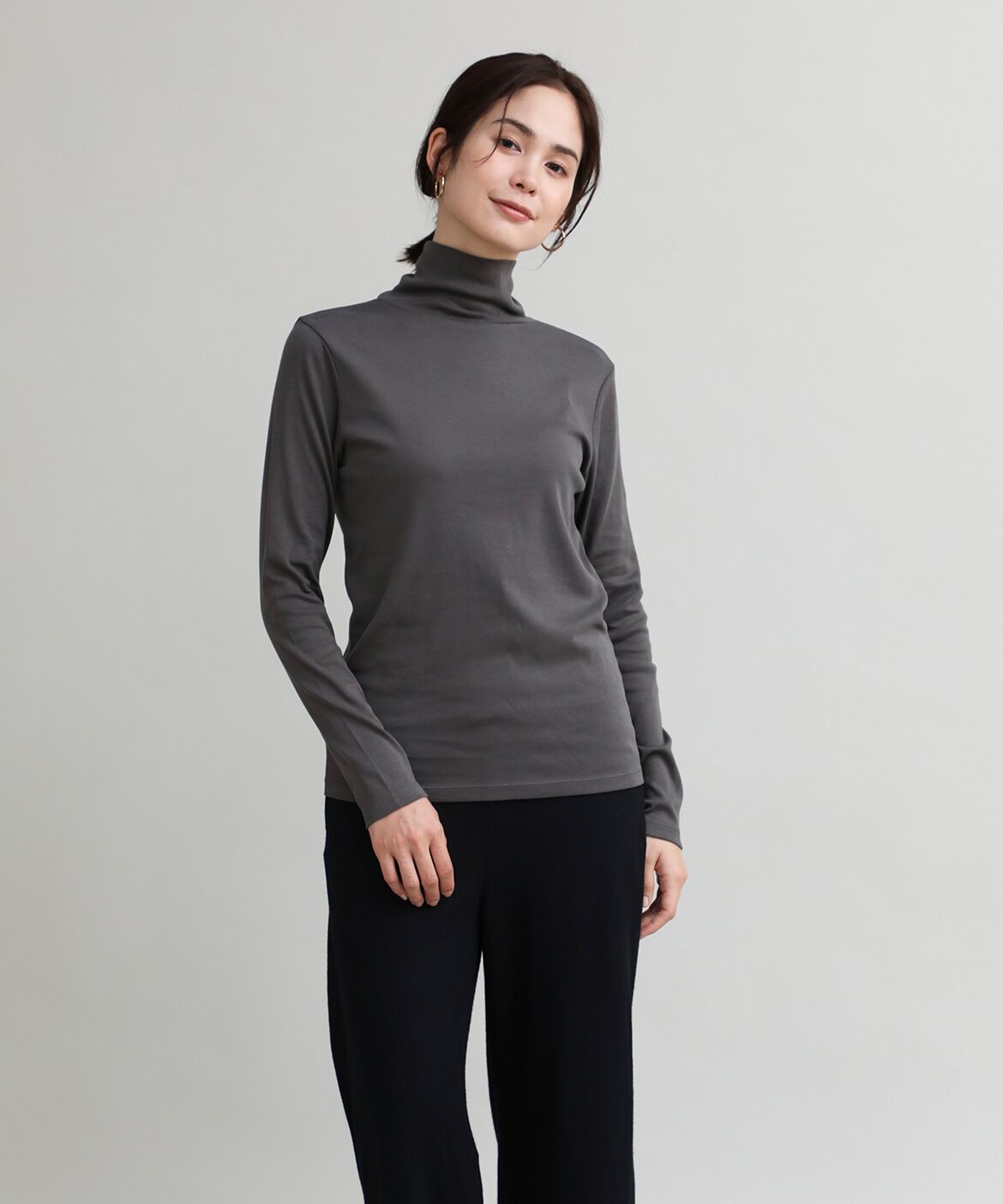 DAY by DAY it&rsquo;s international「ハイネックカットソー《スビン綿MIXフライス》」|Tシャツ・カットソー|チャコールグ 3