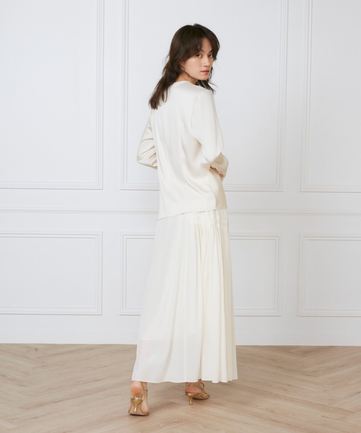 INED「《大きいサイズ》ウエストひねりブラウス《la veille by SUPERIOR CLOSET》」|シャツ・ブラウス|