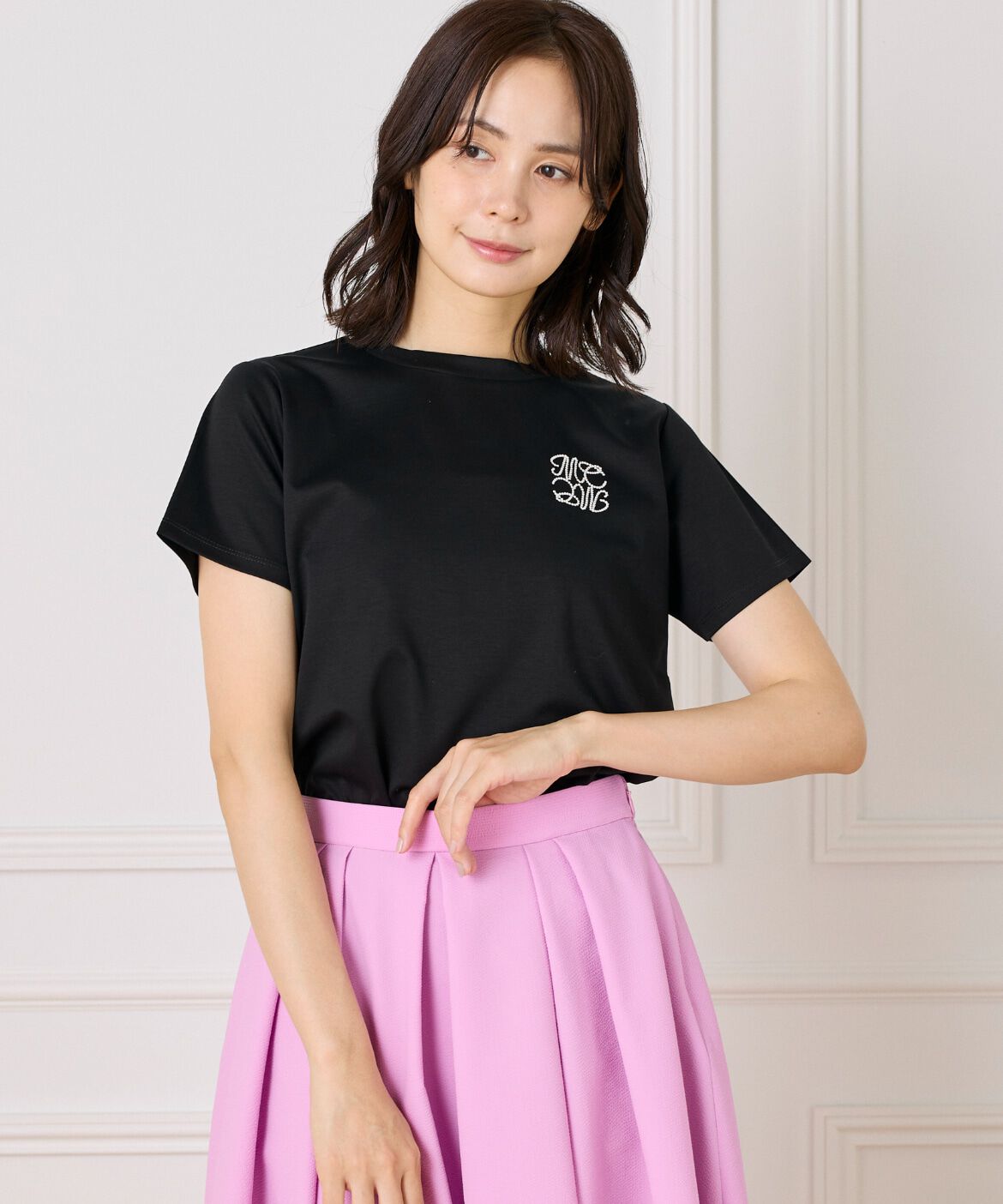 Maglie le cassetto「《大きいサイズ》LOVERコンパクトTシャツ」|Tシャツ・カットソー|ブラック