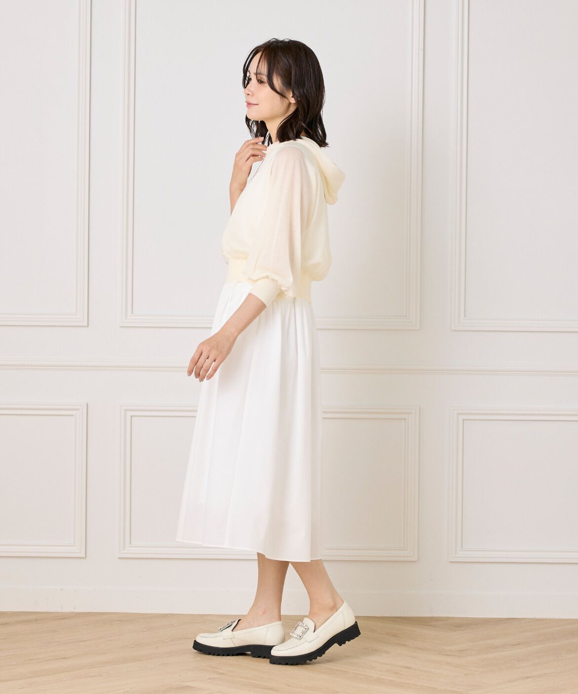 Maglie le cassetto「《大きいサイズ》シアーパーカー」|ニット・セーター|