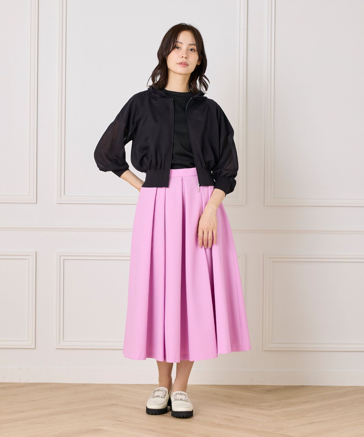 Maglie le cassetto「《大きいサイズ》シアーパーカー」|ニット・セーター|