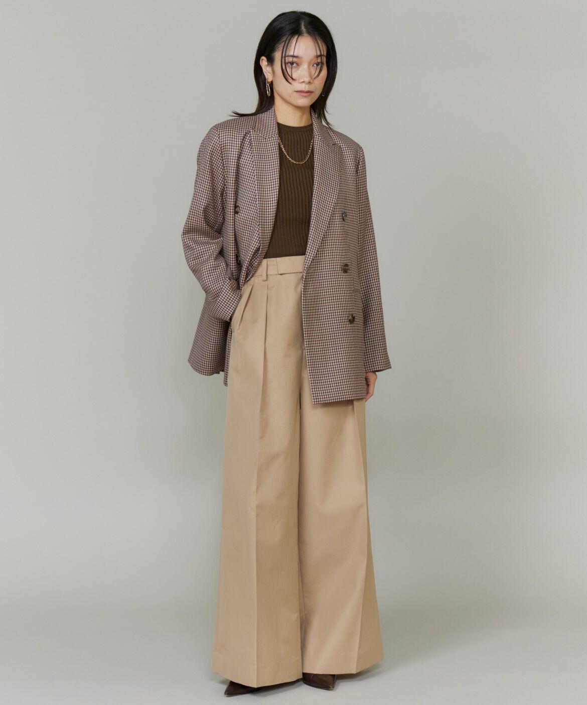 INED「《三尋木奈保コラボ・Oggi11月号掲載商品》ダブルブレストジャケット」|テーラードジャケット|