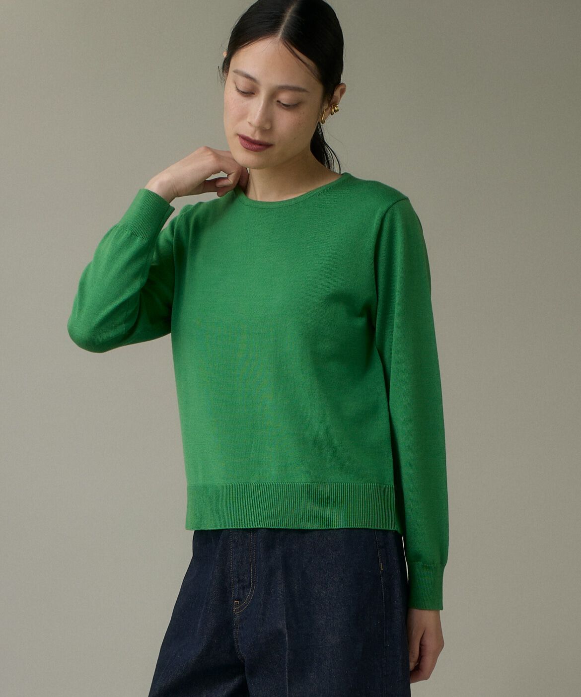 DAY by DAY it&rsquo;s international「ウォッシャブルウールベーシッククルーネックニット《HARMONY》」|ニット・セーター|グリーン