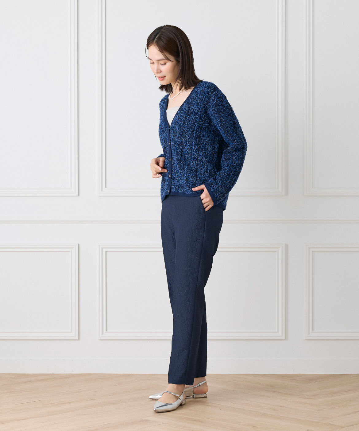 7-IDconcept.「《大きいサイズ》フクレジャカード センタープレスパンツ」|スラックス|