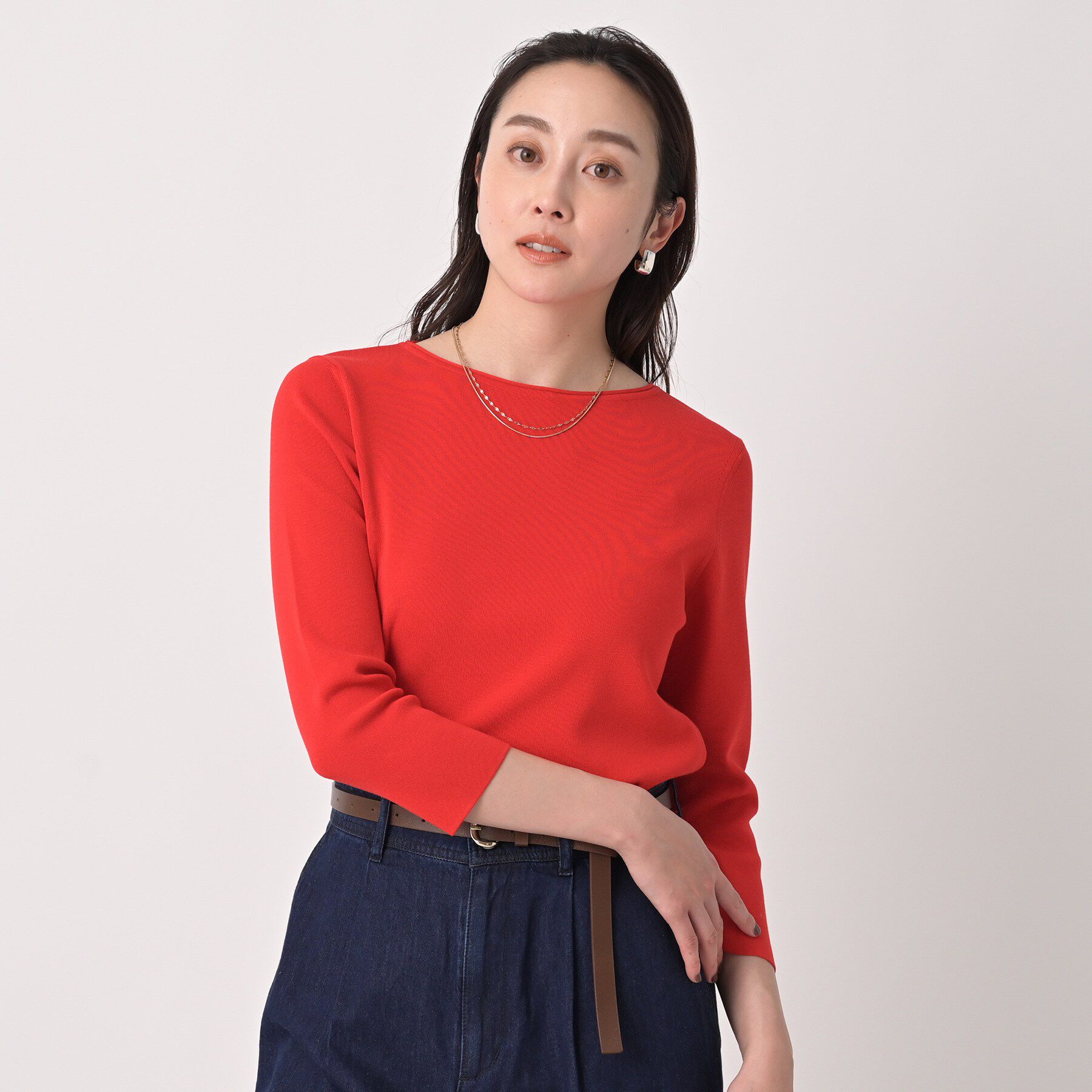 UNTITLED「ボートネックコットンプルオーバー」|ニット・セーター|