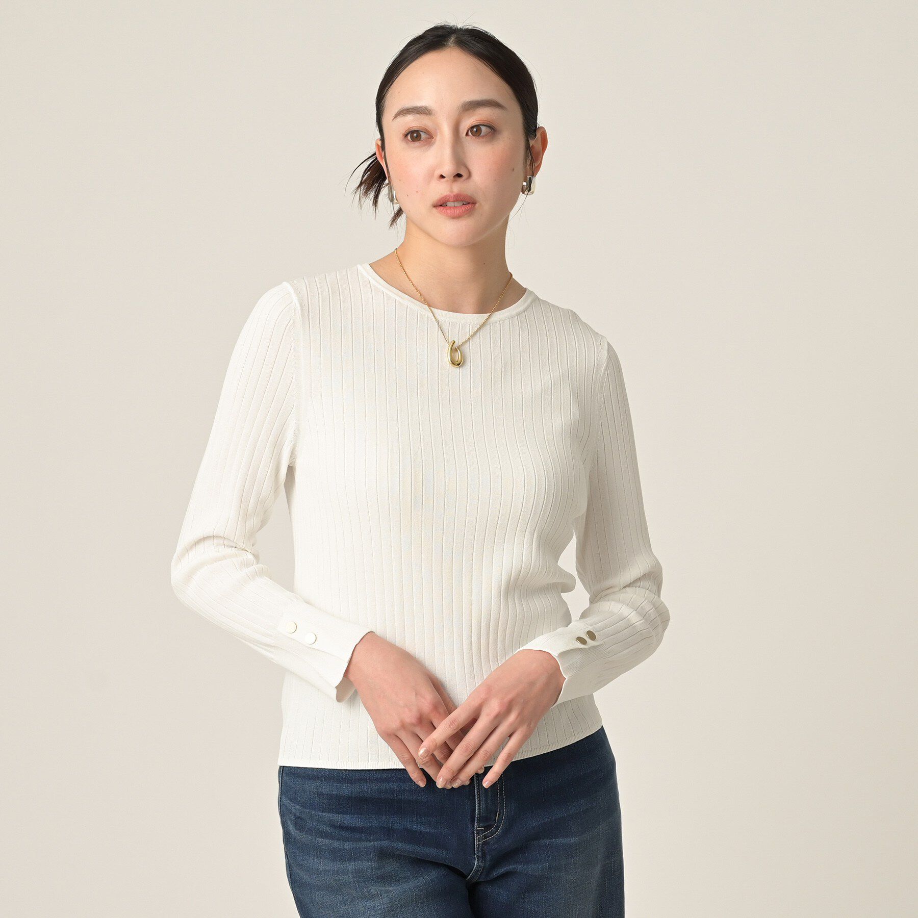 UNTITLED「ワイドリブニットプルオーバー」|ニット・セーター|