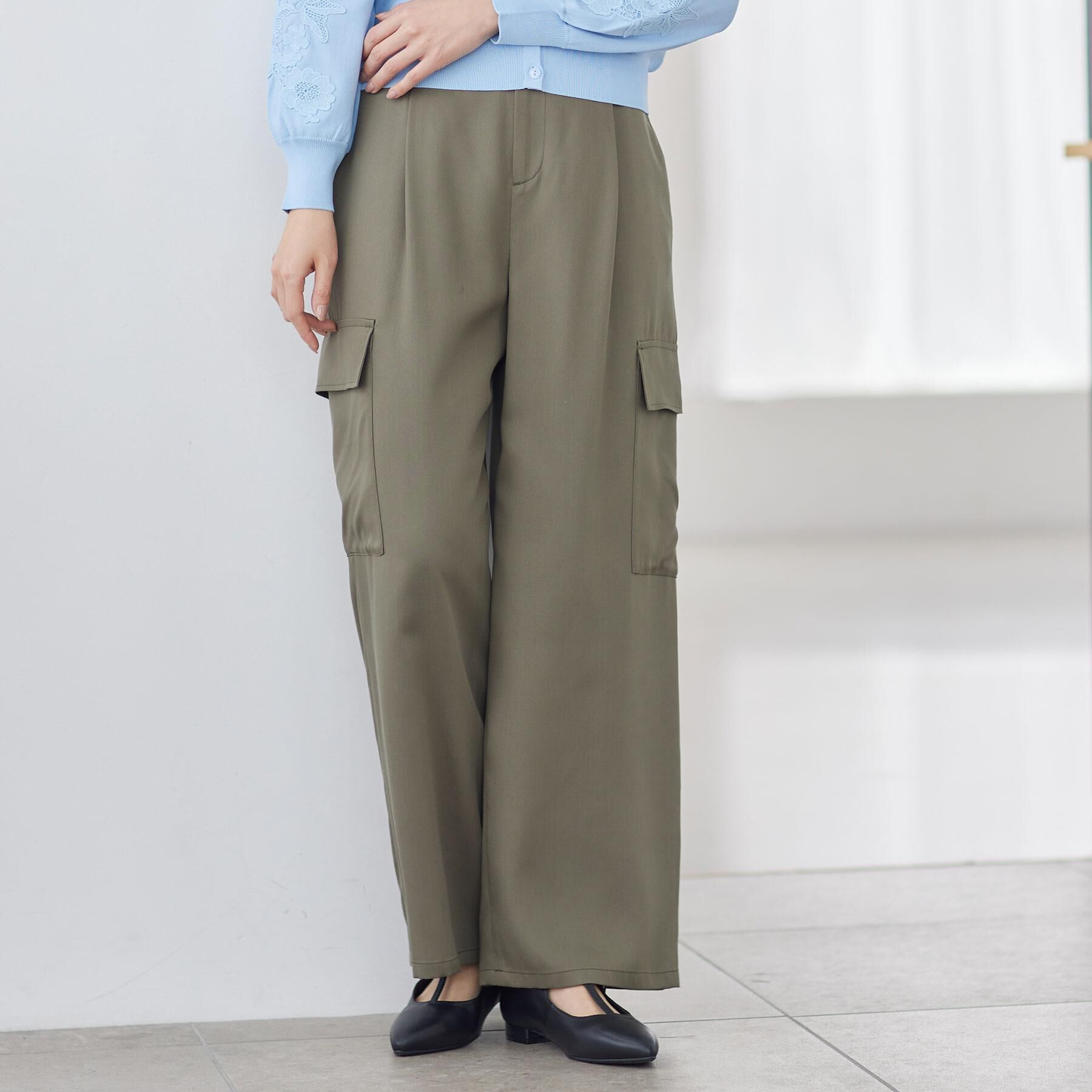 Reflect「ストレートワイドカーゴパンツ」|その他|オリーブグリーン(0