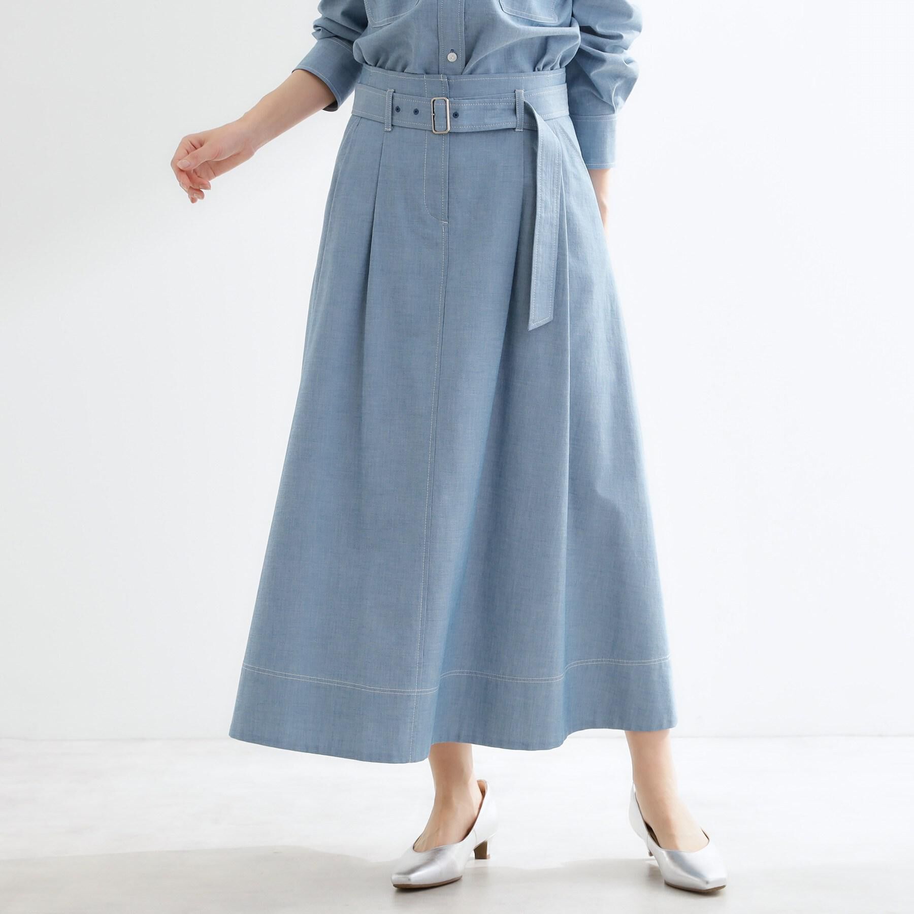 Reflect「ダンガリータックフレアスカート」|スカート|