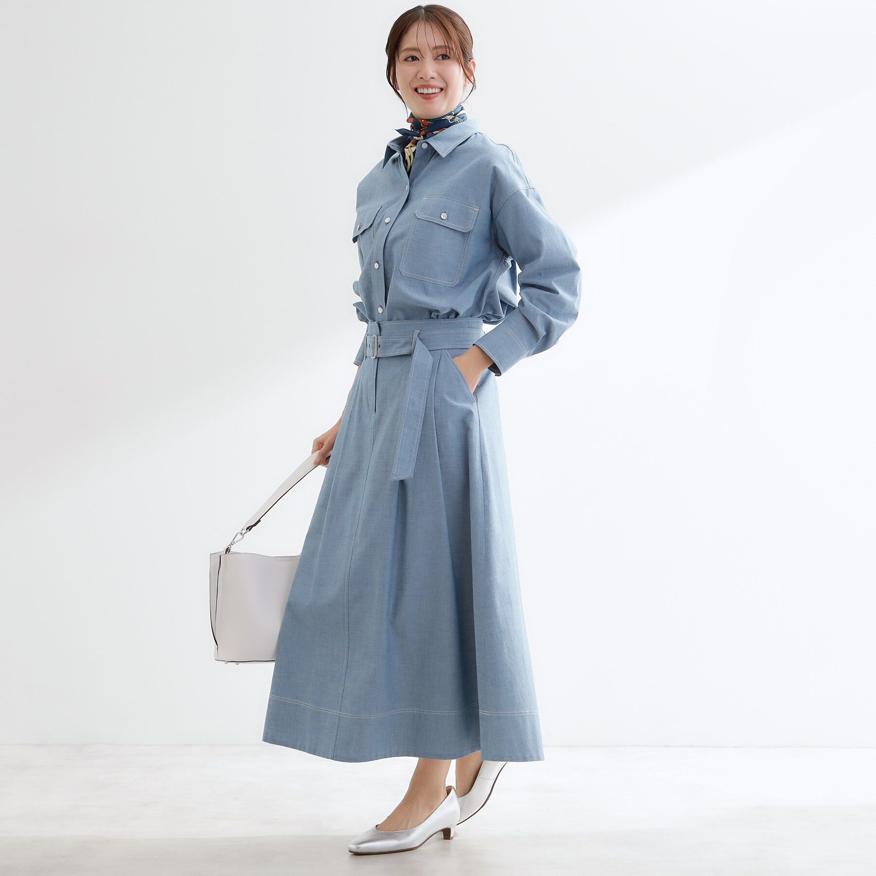 Reflect「ダンガリータックフレアスカート」|スカート|