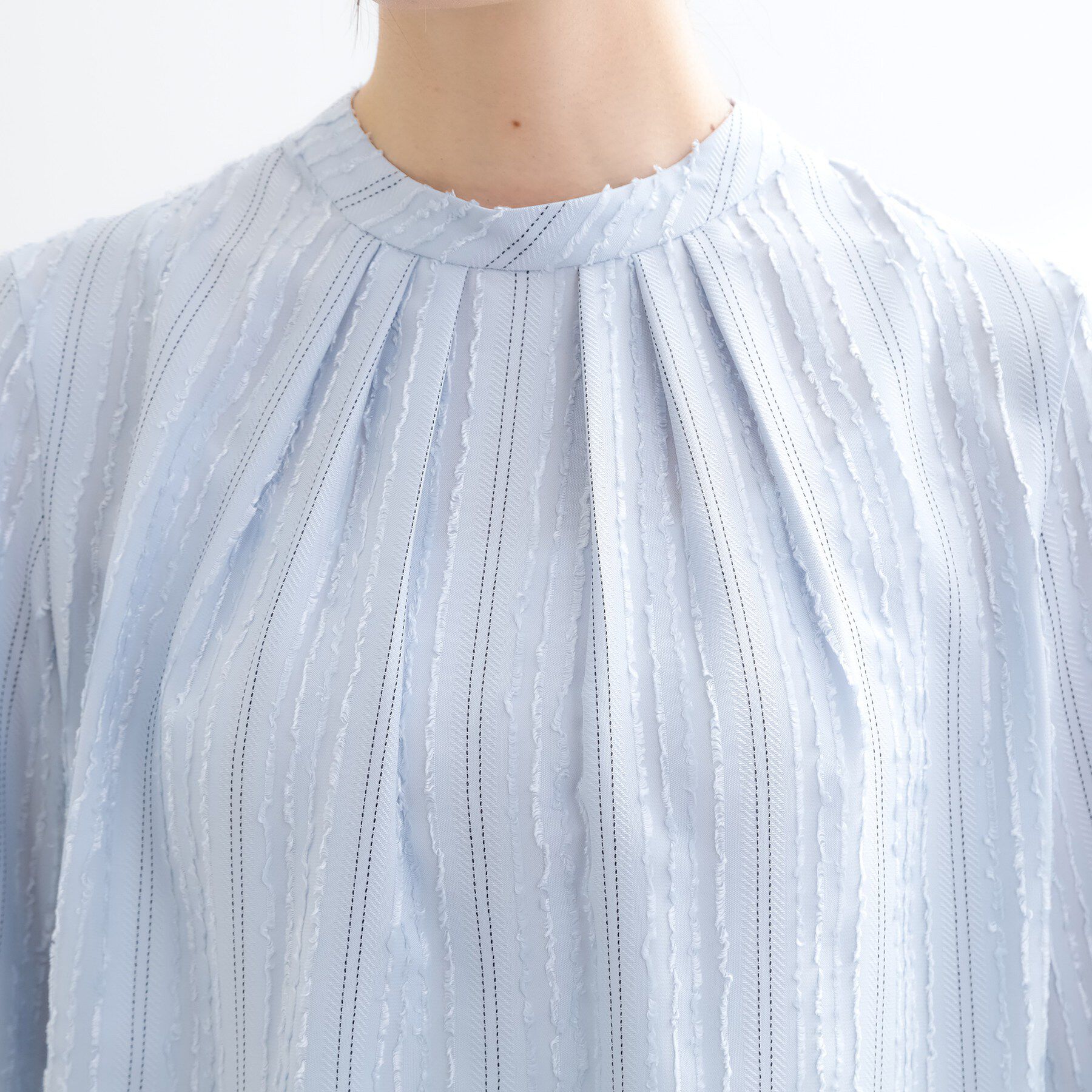 Reflect「【セットアップ可】ストライプ柄ジャカードブラウス」|シャツ・ブラウス|